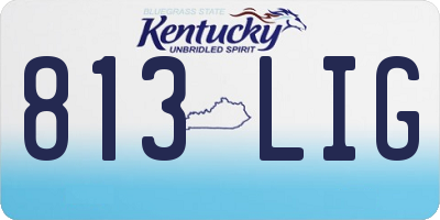 KY license plate 813LIG