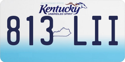 KY license plate 813LII