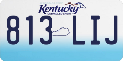 KY license plate 813LIJ