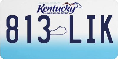 KY license plate 813LIK