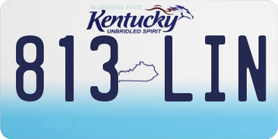 KY license plate 813LIN