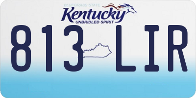 KY license plate 813LIR