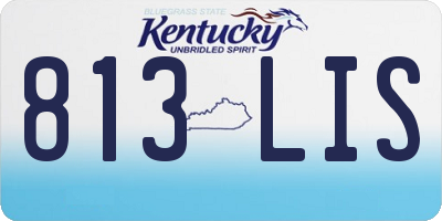 KY license plate 813LIS