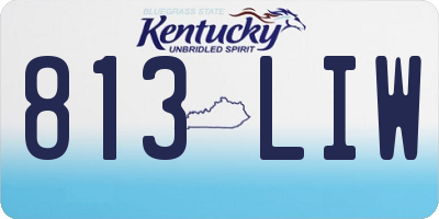 KY license plate 813LIW