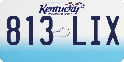 KY license plate 813LIX