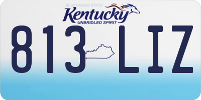 KY license plate 813LIZ