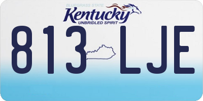 KY license plate 813LJE