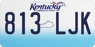 KY license plate 813LJK