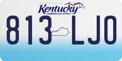 KY license plate 813LJO