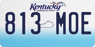 KY license plate 813MOE