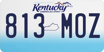 KY license plate 813MOZ