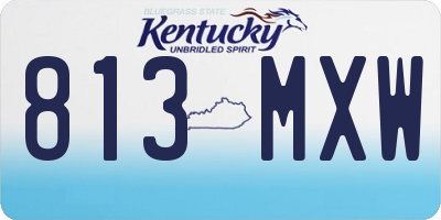 KY license plate 813MXW