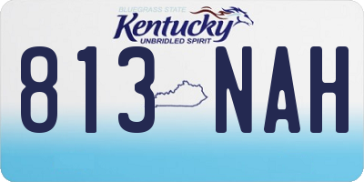 KY license plate 813NAH