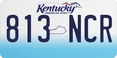 KY license plate 813NCR
