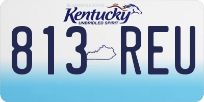KY license plate 813REU