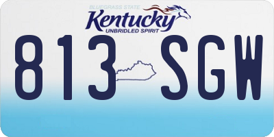 KY license plate 813SGW