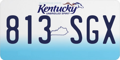 KY license plate 813SGX