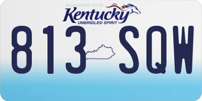 KY license plate 813SQW