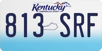 KY license plate 813SRF