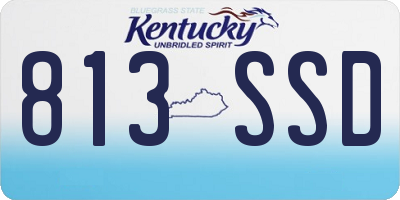 KY license plate 813SSD