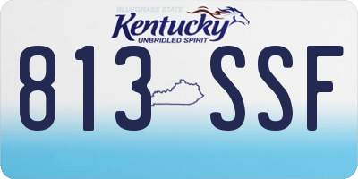 KY license plate 813SSF