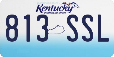 KY license plate 813SSL