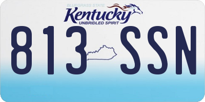 KY license plate 813SSN