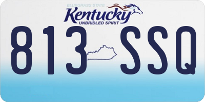 KY license plate 813SSQ