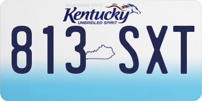 KY license plate 813SXT