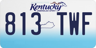 KY license plate 813TWF