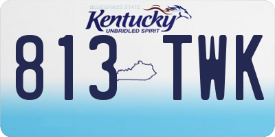 KY license plate 813TWK