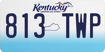 KY license plate 813TWP
