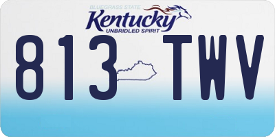 KY license plate 813TWV