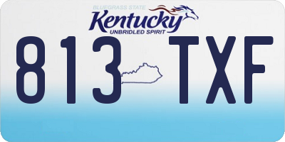 KY license plate 813TXF