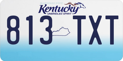 KY license plate 813TXT