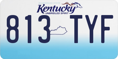 KY license plate 813TYF