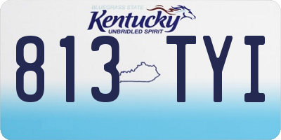 KY license plate 813TYI