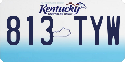 KY license plate 813TYW