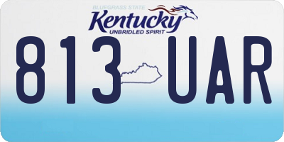 KY license plate 813UAR