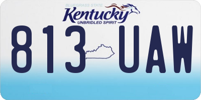KY license plate 813UAW