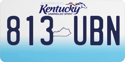 KY license plate 813UBN