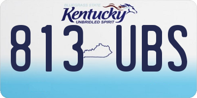 KY license plate 813UBS