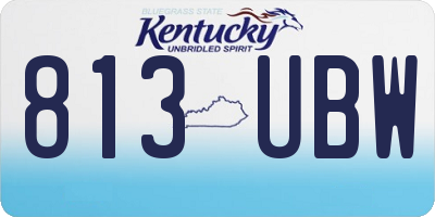 KY license plate 813UBW