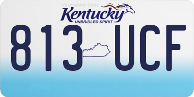 KY license plate 813UCF