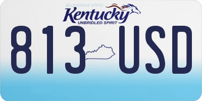 KY license plate 813USD