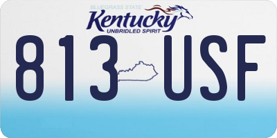 KY license plate 813USF