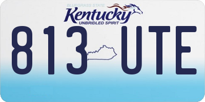 KY license plate 813UTE