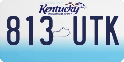 KY license plate 813UTK