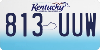 KY license plate 813UUW
