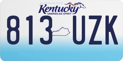 KY license plate 813UZK